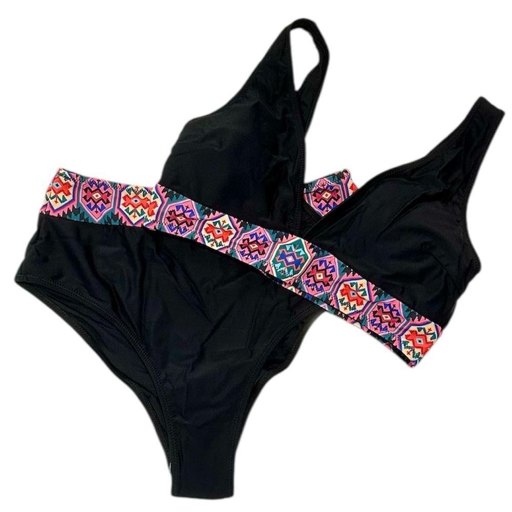 NWT Black and Multicolor Women's Swimwear Set - Size: Medium - Picture 2 of 15